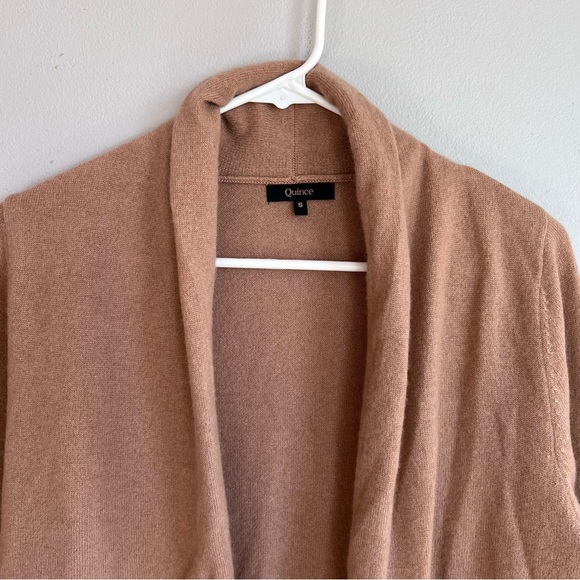 Quince Mongolian Cashmere Duster Cardigan Sweater Long Open Front Camel Small - Picture 7 of 9